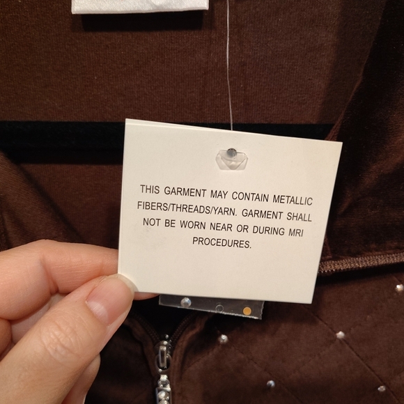 Quacker Factory NWT Embellished Brown Velour Full Zip Vest Sz 1X Casual Outdoor - Picture 3 of 8